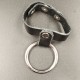 Stainless Steel Penis Ring With Black Leather Strap