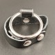Stainless Steel Penis Ring With Black Leather Strap