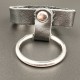 Stainless Steel Penis Ring With Black Leather Strap
