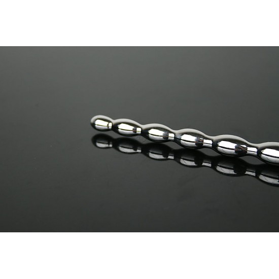Urethral Sound with 7 Bumps and Finger Ring - 160mm Long - 9mm Thick