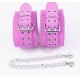 Pink Faux Leather Bondage Ankle Cuffs