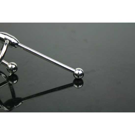 Stainless Steel Penis Ring with Urethral Sound