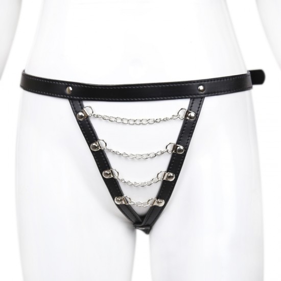 Faux Leather and Chain Female Fetishwear