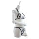 Black Faux Leather 2 Piece Riveted Female Fetishwear