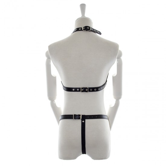 Black Faux Leather Open Bikini Style Female Fetishwear