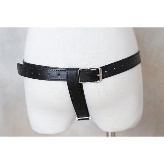 Black Faux Leather 2 Piece Heart Shaped Female Fetishwear