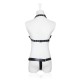 Black Faux Leather 2 Piece Heart Shaped Female Fetishwear