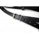 Black Faux Leather Female Fetishwear Open Bikini Top