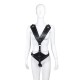 Black Faux Leather Warrior Queen Crotchless Female Fetishwear