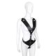 Black Faux Leather Warrior Queen Crotchless Female Fetishwear