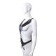 Black Faux Leather Warrior Queen Crotchless Female Fetishwear