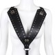 Black Faux Leather Warrior Queen Crotchless Female Fetishwear