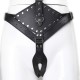 Black Faux Leather Warrior Queen Crotchless Female Fetishwear