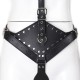 Black Faux Leather Warrior Queen Crotchless Female Fetishwear