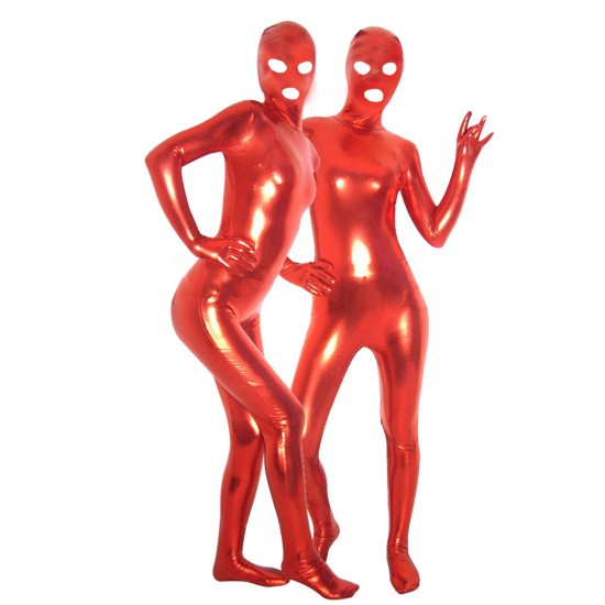 Full Body Red Zentai Suit With Eye & Mouth Holes