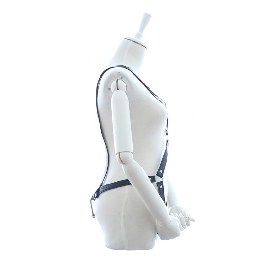 Black Faux Leather Female Fetishwear