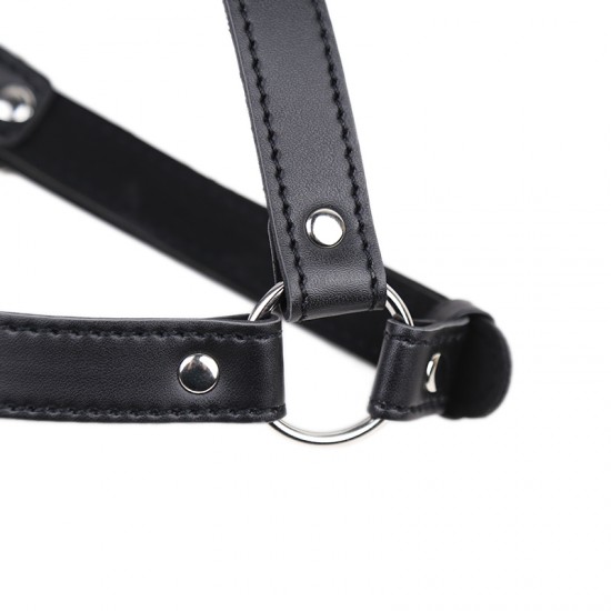 Black Faux Leather Female Fetishwear