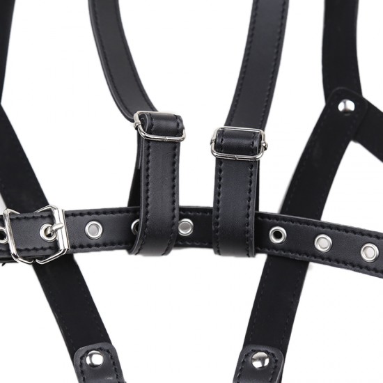 Black Faux Leather Female Fetishwear