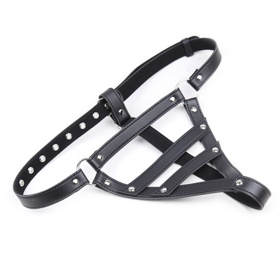 Black Faux Leather Female Fetishwear