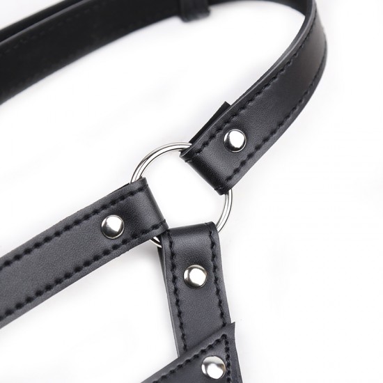 Black Faux Leather Female Fetishwear