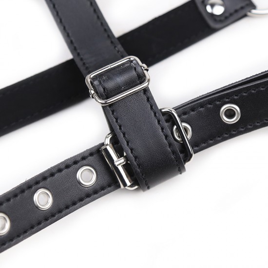 Black Faux Leather Female Fetishwear