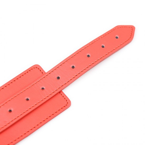 Red Faux Leather Ankle Cuffs