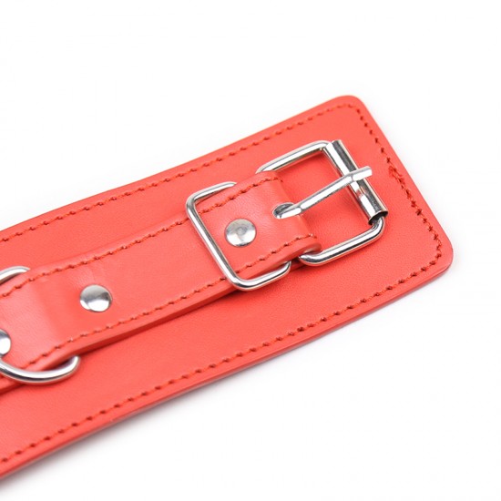 Red Faux Leather Ankle Cuffs