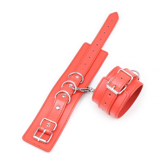Red Faux Leather Ankle Cuffs