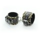 Faux Fur Leopard Print Leather Buckle Wrist Cuffs