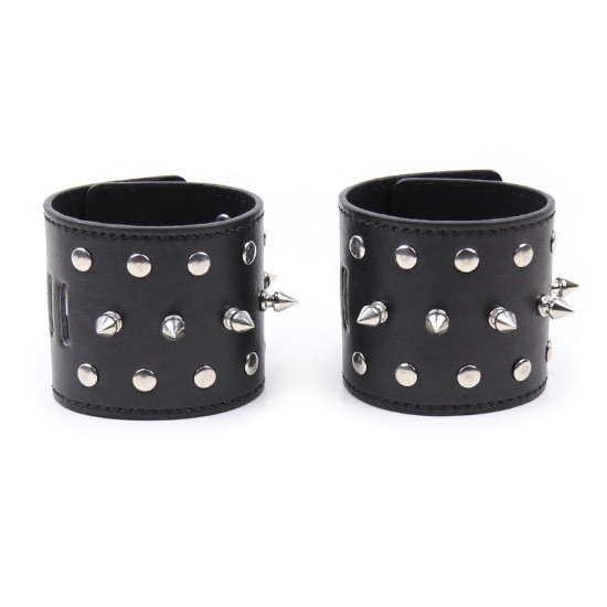 Spiked Black Ankle Cuffs