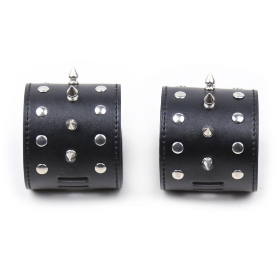 Spiked Black Ankle Cuffs