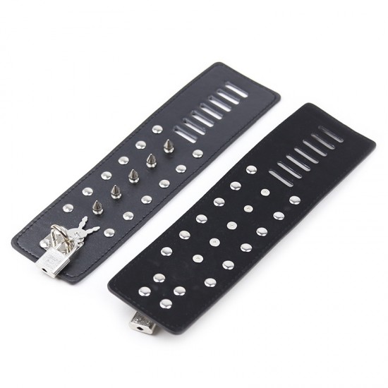 Spiked Black Ankle Cuffs