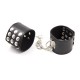 Black Faux Leather Wrist Cuffs with Decorative Stud Detail