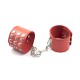 Red Faux Leather Wrist Cuffs with Decorative Stud Detail
